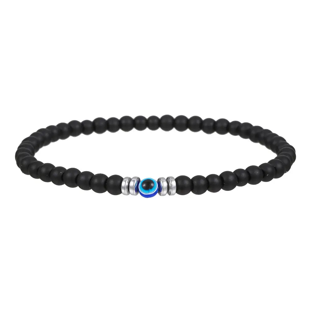 Gemstone Evil Eye Protection Bracelet - Assortment 8 Pcs