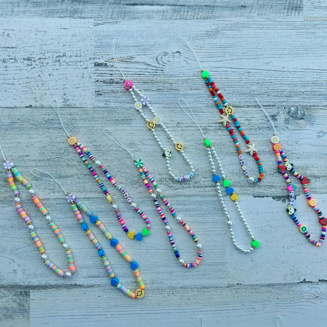 Cell Phone Chain-Happy Beads - with Display