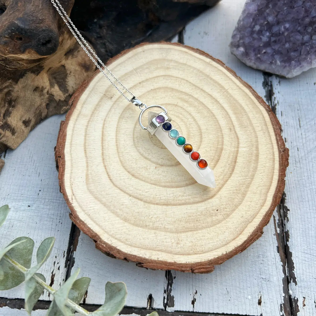7 Chakra Gemstone Healing Point Necklace -Assortment