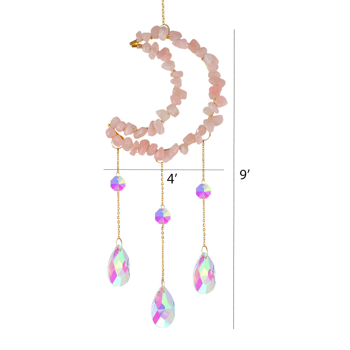 Moon Shape Crystal Suncatcher -4 Pcs