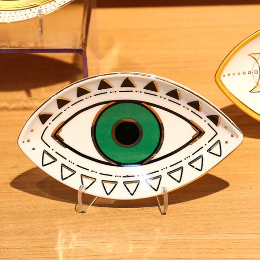 Eye Shaped Protection Trinket Dish - Green - 2pcs