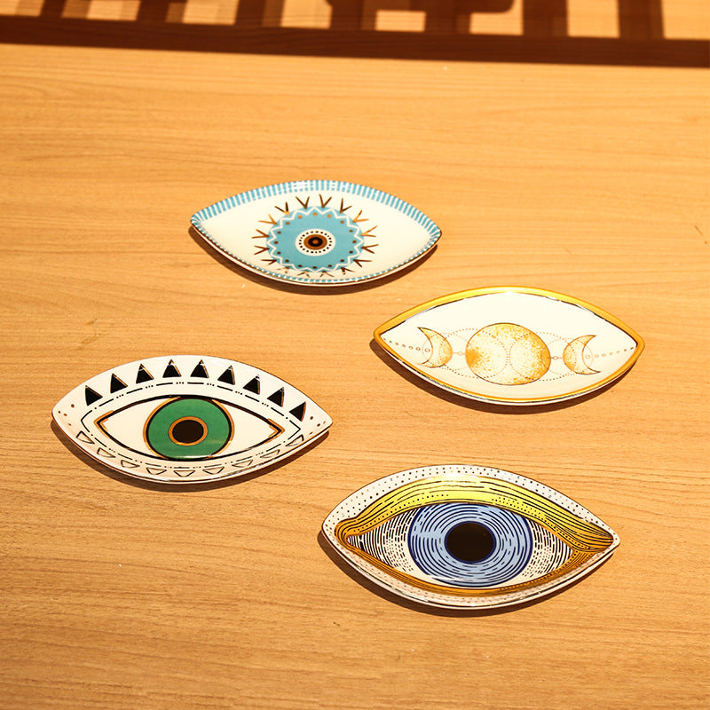 Eye Shaped Protection Trinket Dish - Yellow - 2pcs