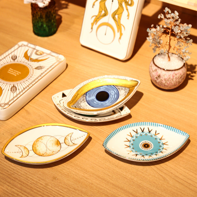 Eye Shaped Protection Trinket Dish - Yellow - 2pcs