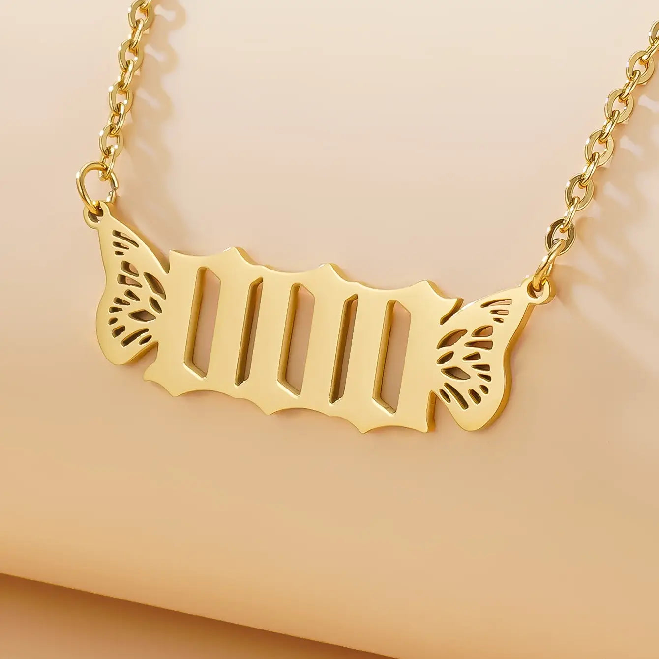 Gold Angel Number Necklace - 20 Pcs