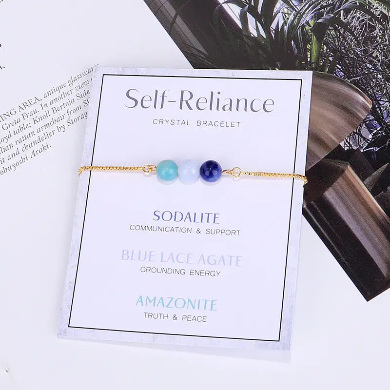 Gold Chain Empowerment Bracelets - Self Reliance - 6 Pcs