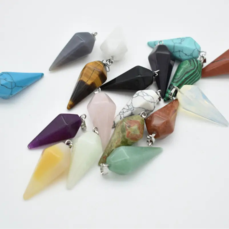 Gemstone Pendulum Point Pendant - Assortment 20 Pcs