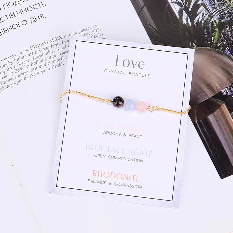 Gold Chain Empowerment Bracelets - Love - 6 Pcs