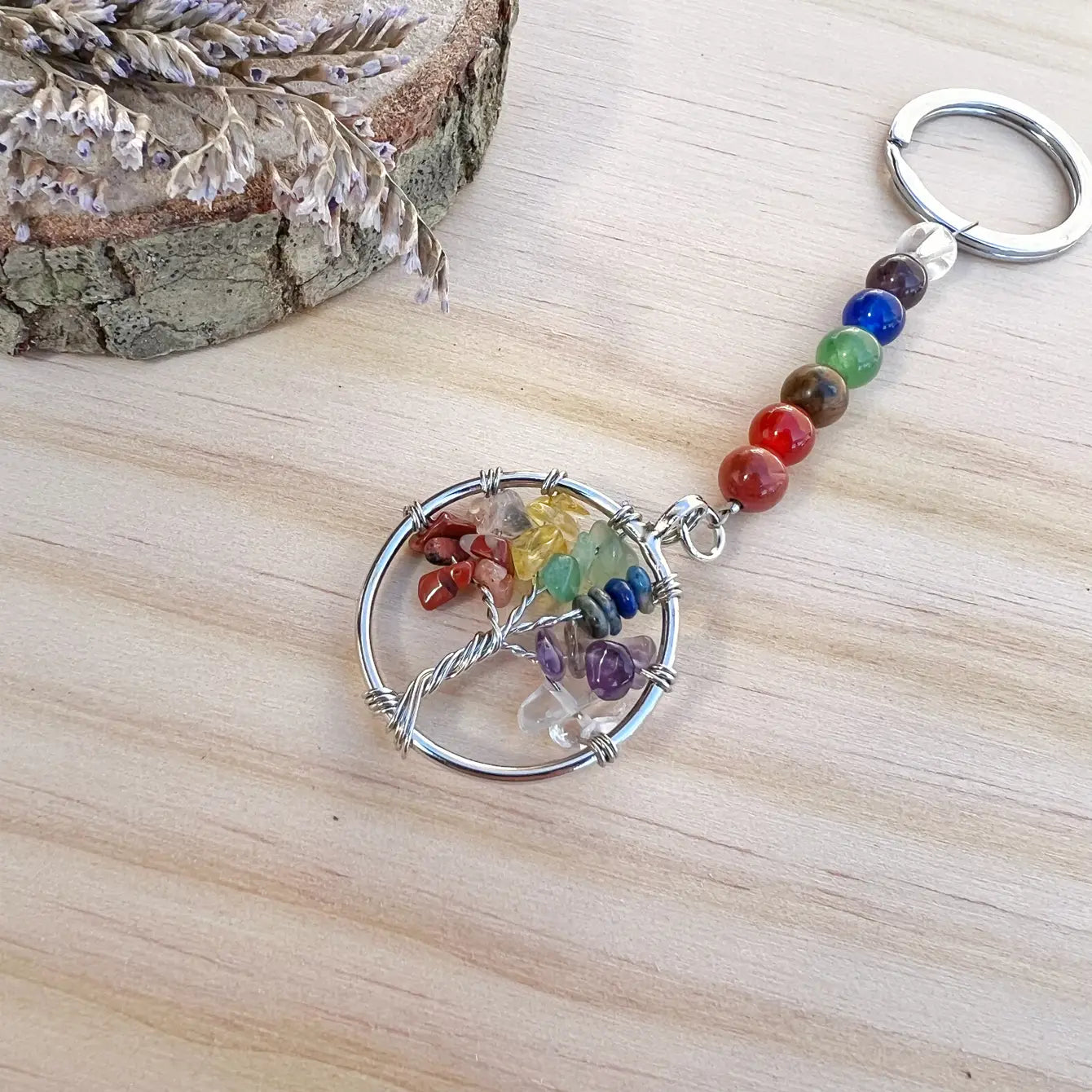 Chakra Gemstone Tree of Life Keychain -12pcs