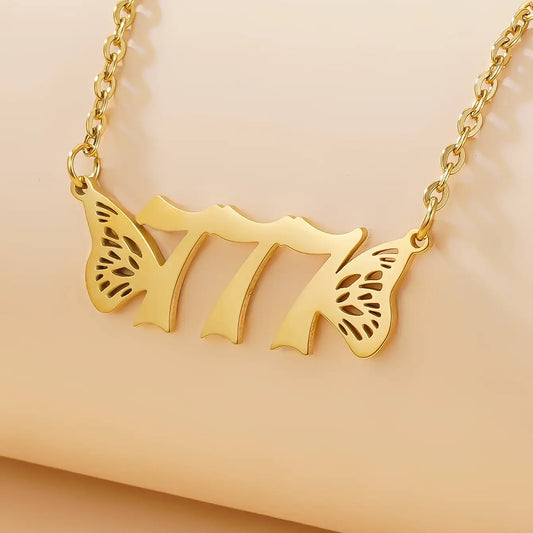 Gold Angel Number Necklace - 20 Pcs