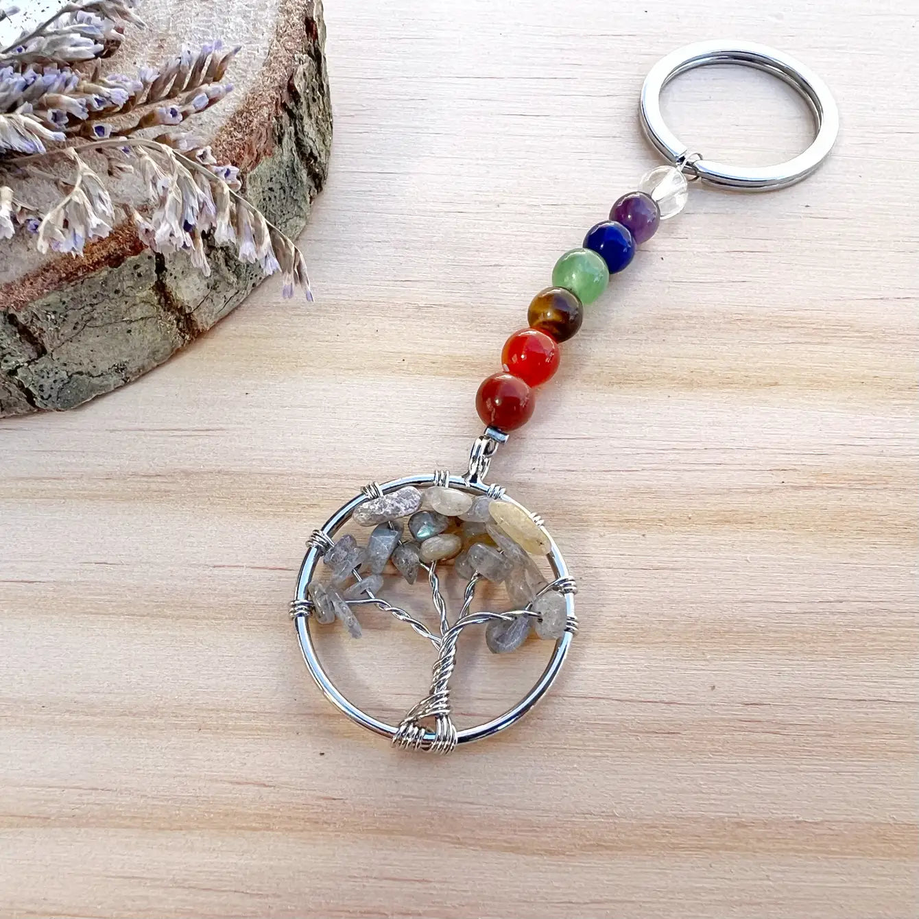 Chakra Gemstone Tree of Life Keychain -12pcs