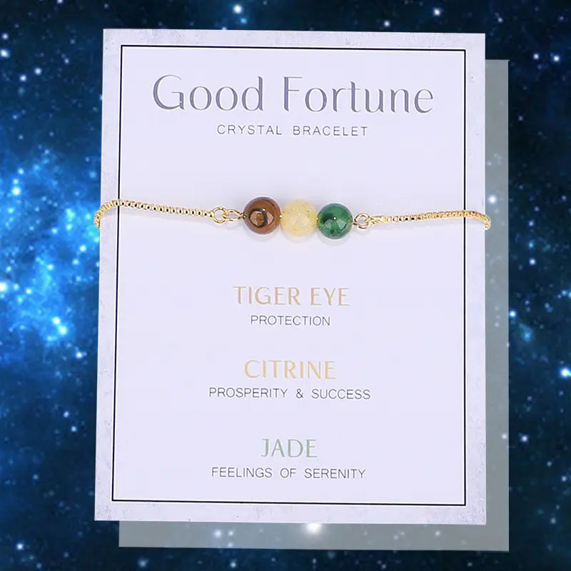 Gold Chain Empowerment Bracelets - Good Fortune - 6 Pcs