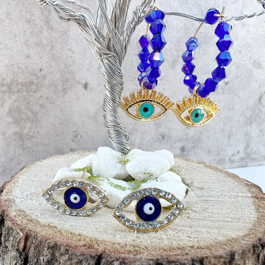 Evil Eye Protection Earrings - Assortment of 12 Pairs