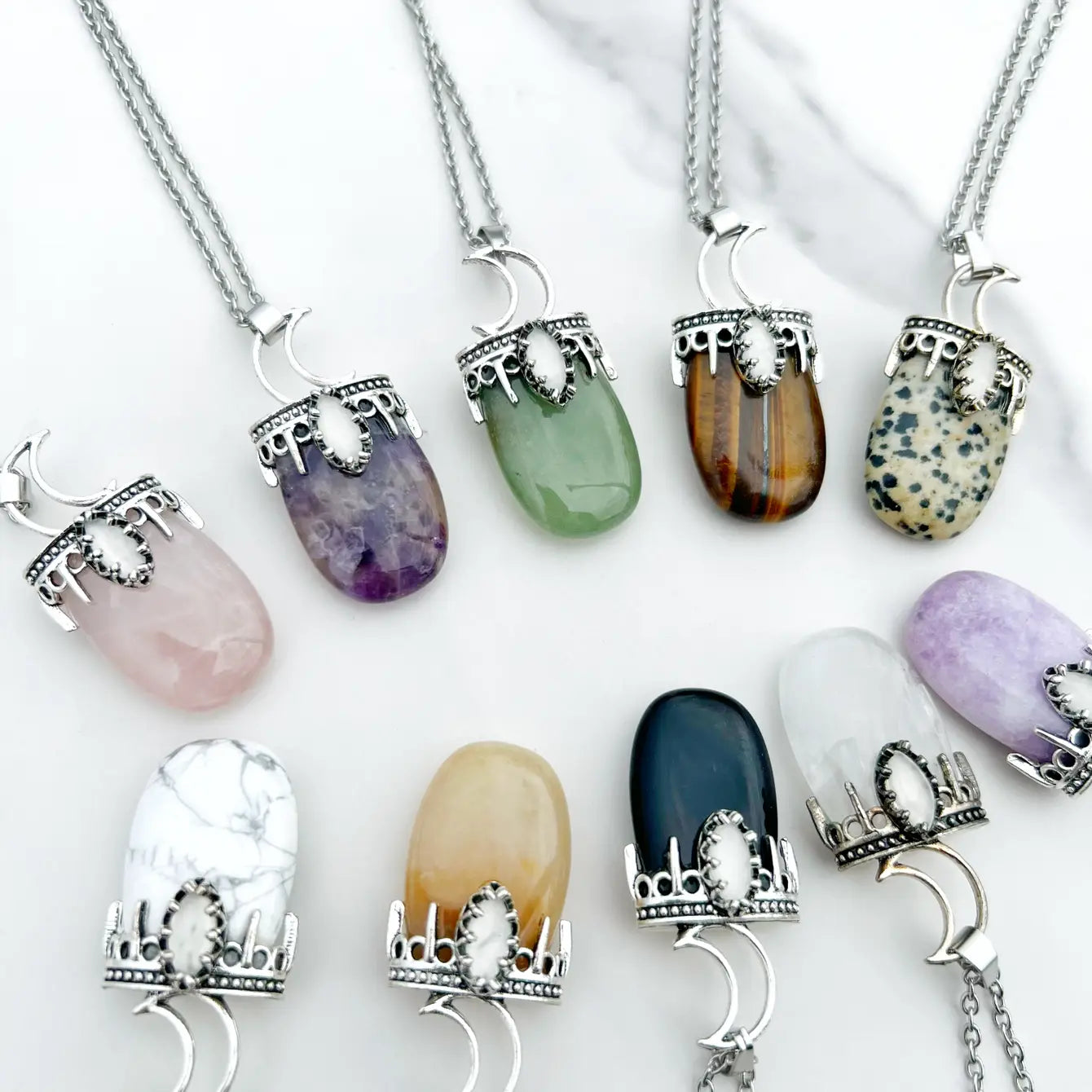 Crystal Celestial Moon Necklace- 10 pcs