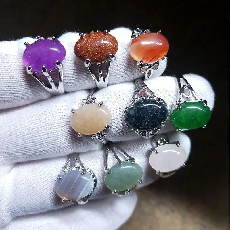 Genuine Semi Precious Gemstone Ring Set -100 Pcs