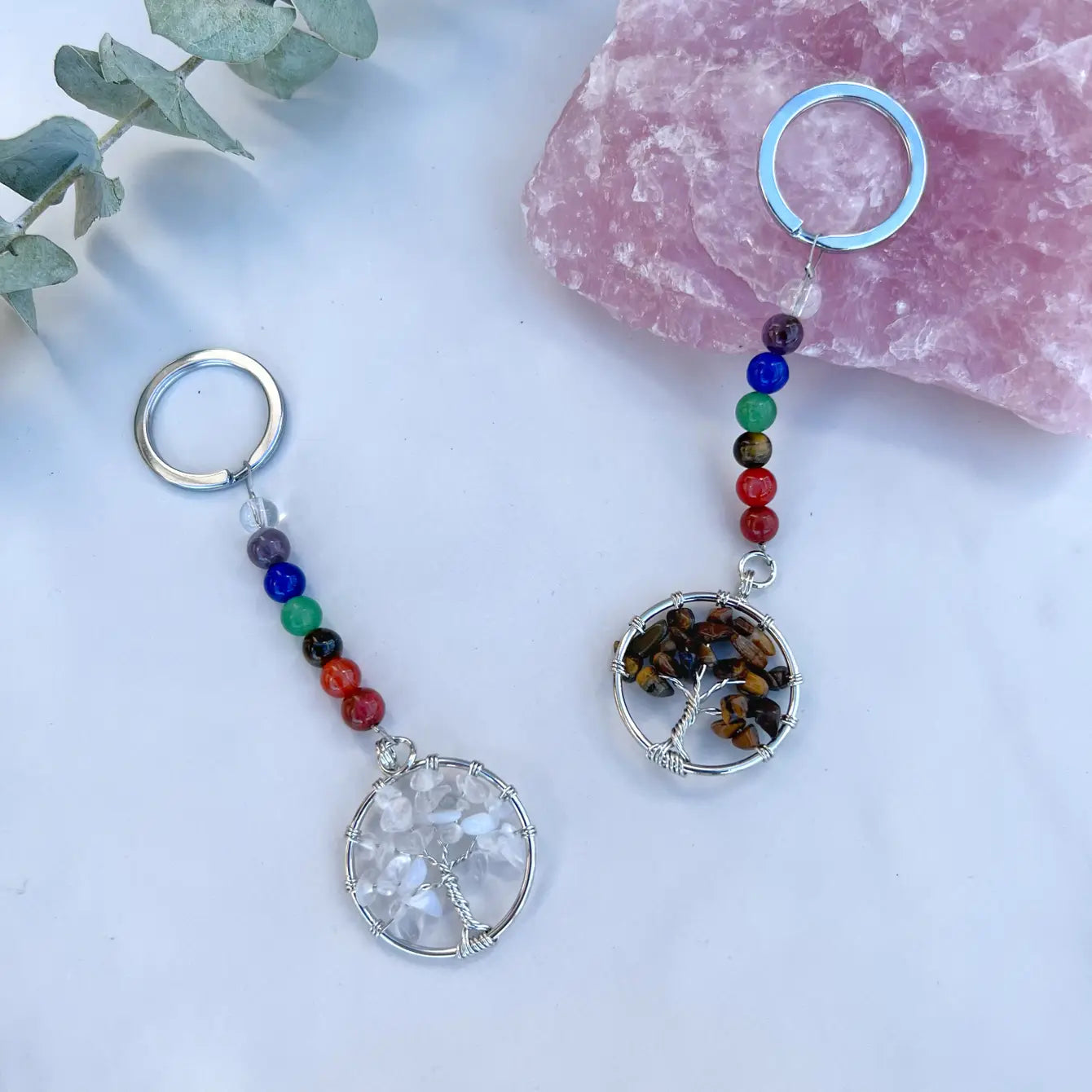 Chakra Gemstone Tree of Life Keychain -12pcs