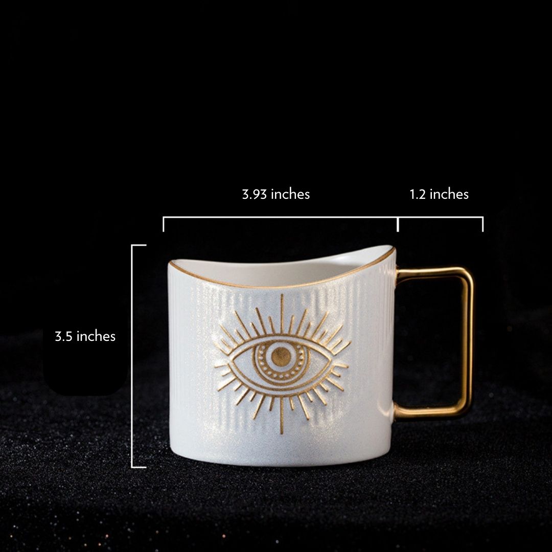 Evil Eye Coffe Mug - White - 8pcs