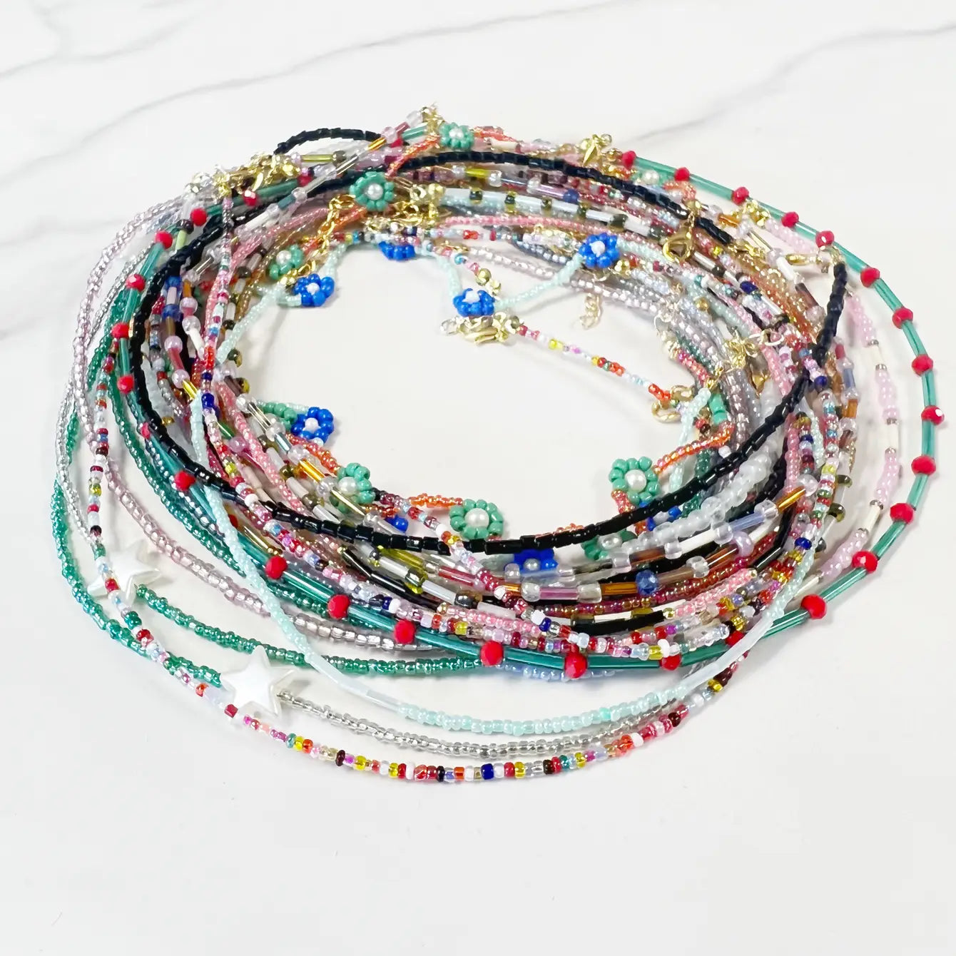 Summer Vibe Beaded Seed Necklace-Assortment 20 Pcs