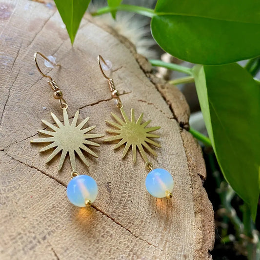 Bohemian Moon Stone Earrings - 5 pairs