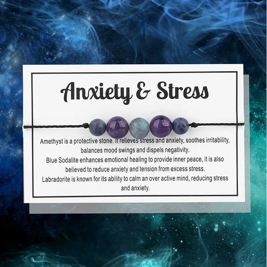 Energy Mantra Bracelets - Anxiety - 6 Pcs