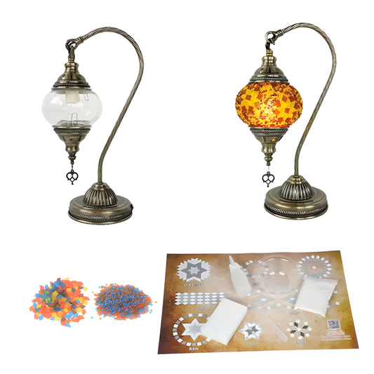 DIY Turkish Mosaic Swan Neck Table Lamp Home Kit - 4 Kits