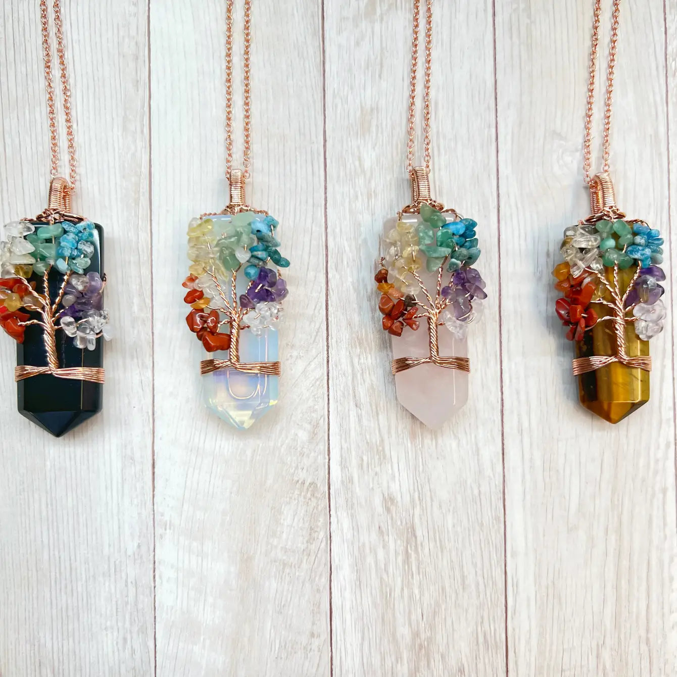 Healing Chakra Life of Tree Necklace - 7 pcs