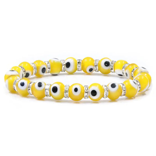 Evil Eye Bracelet - Yellow - 12pcs
