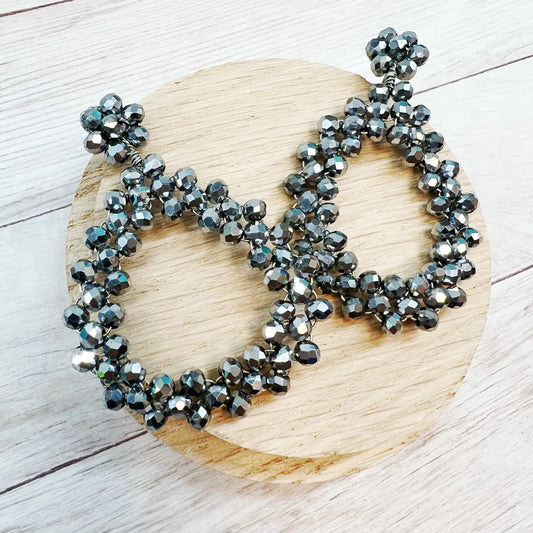 Handmade Hollow Teardrop Bead Earrings - Assortment 9 Pairs