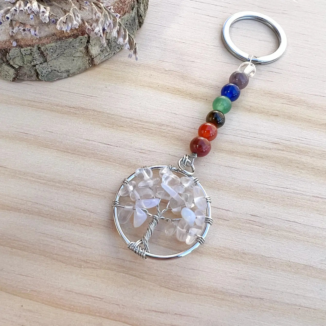 Chakra Gemstone Tree of Life Keychain -12pcs