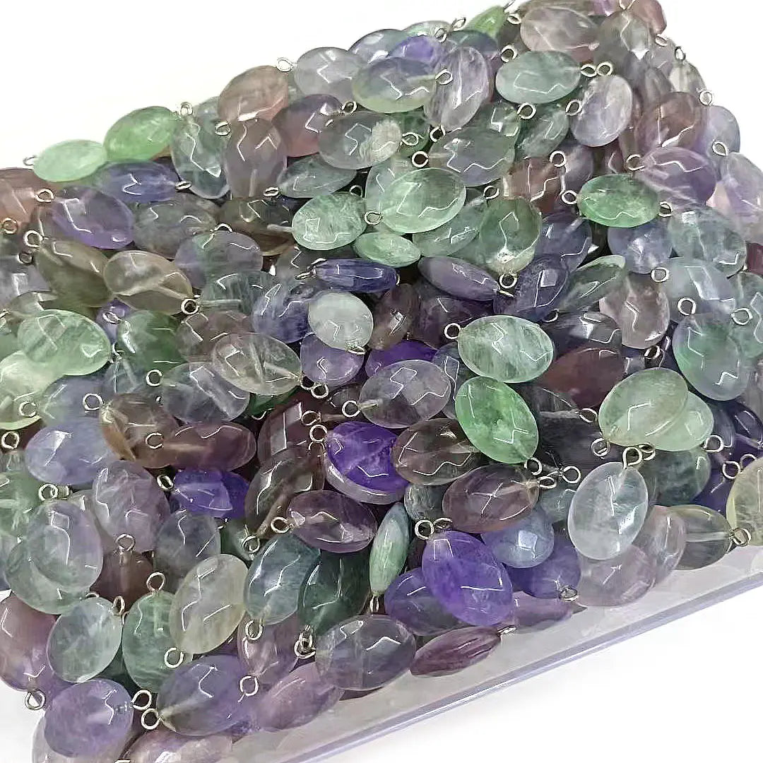 Gemstone Oval Faceted Pendant - Assortment 20 Pcs