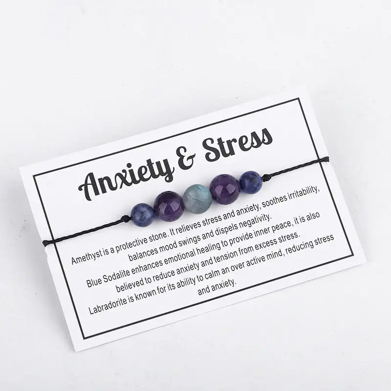 Energy Mantra Bracelets - Anxiety - 6 Pcs