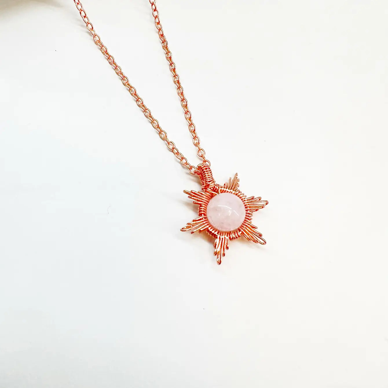 Wire Wrapped Sun Necklace - 7 Pcs