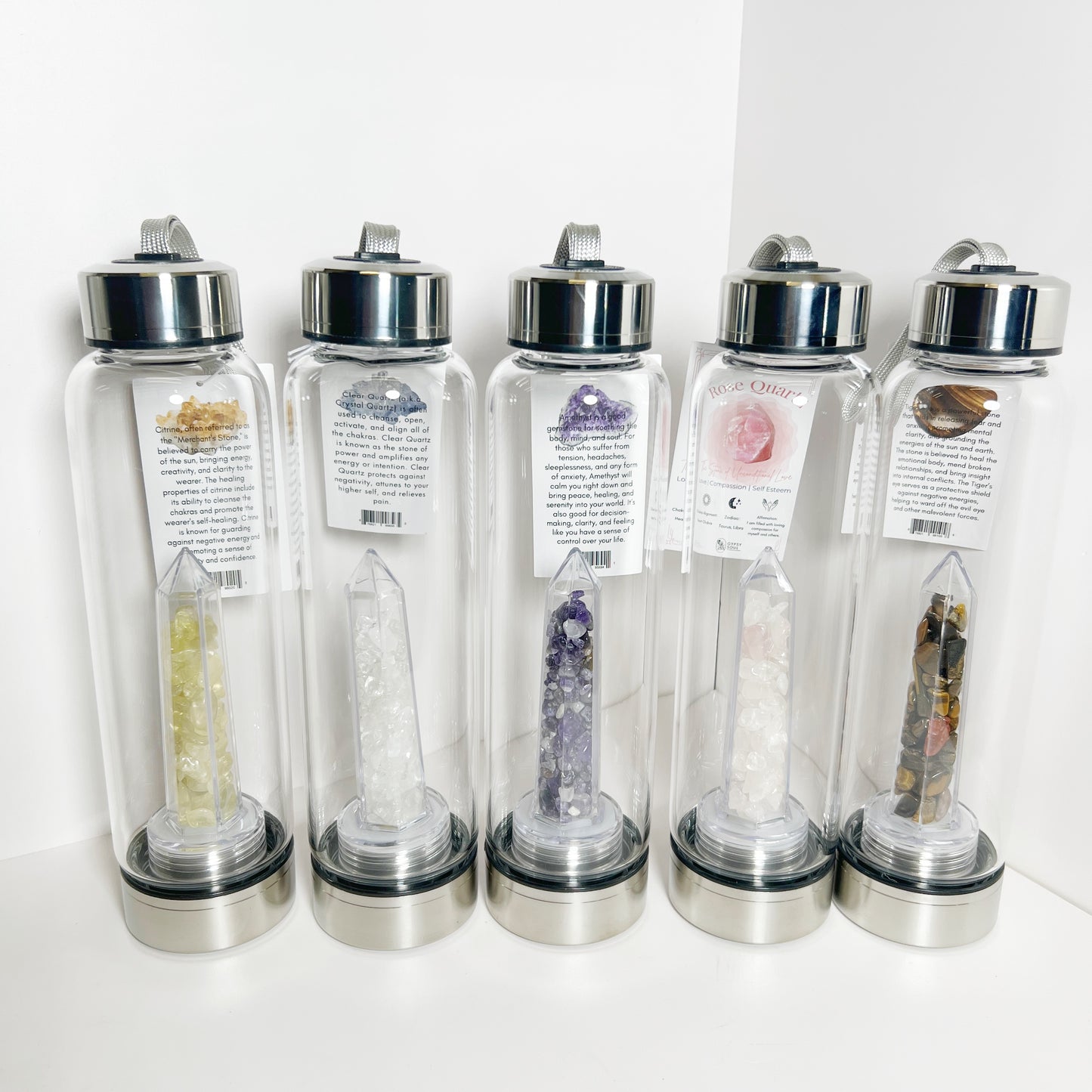 Crystal Infused Healing Water Bottle - 9 Pcs