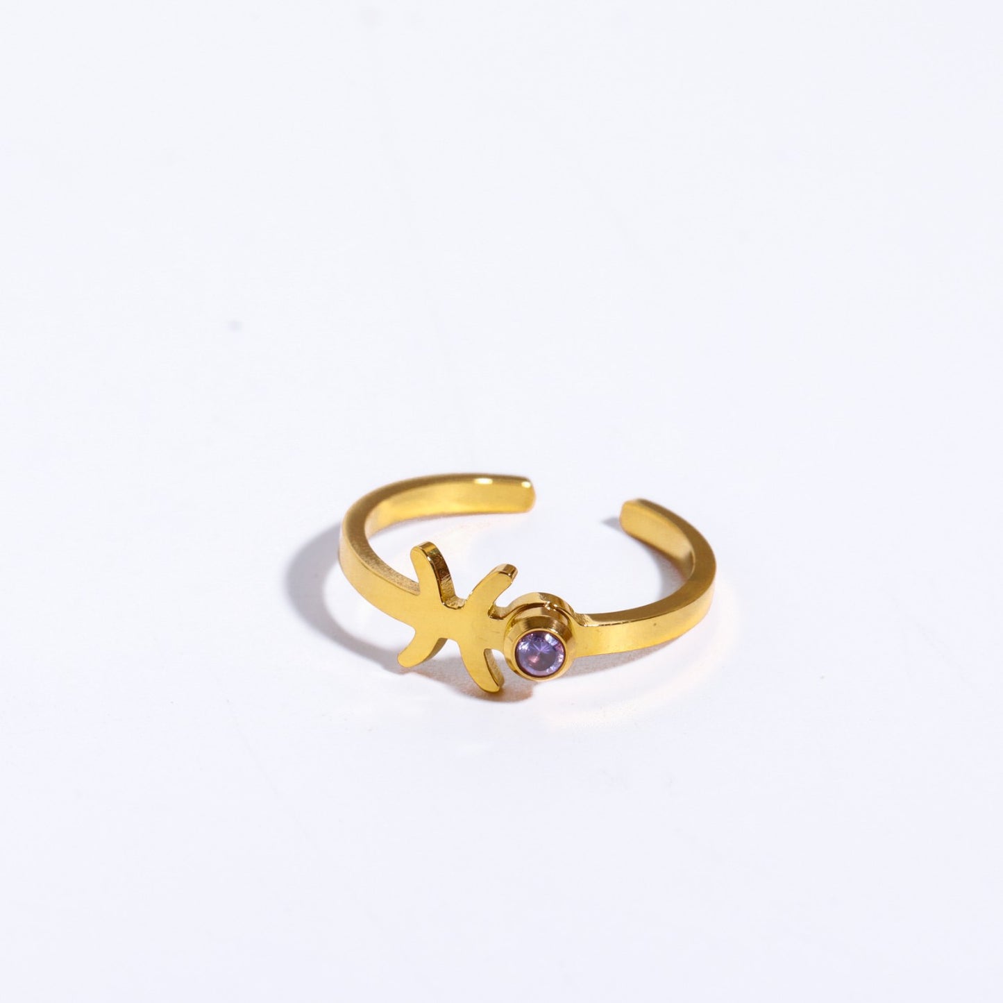 Birthstone Zodiac Open Ring - 12 Pcs