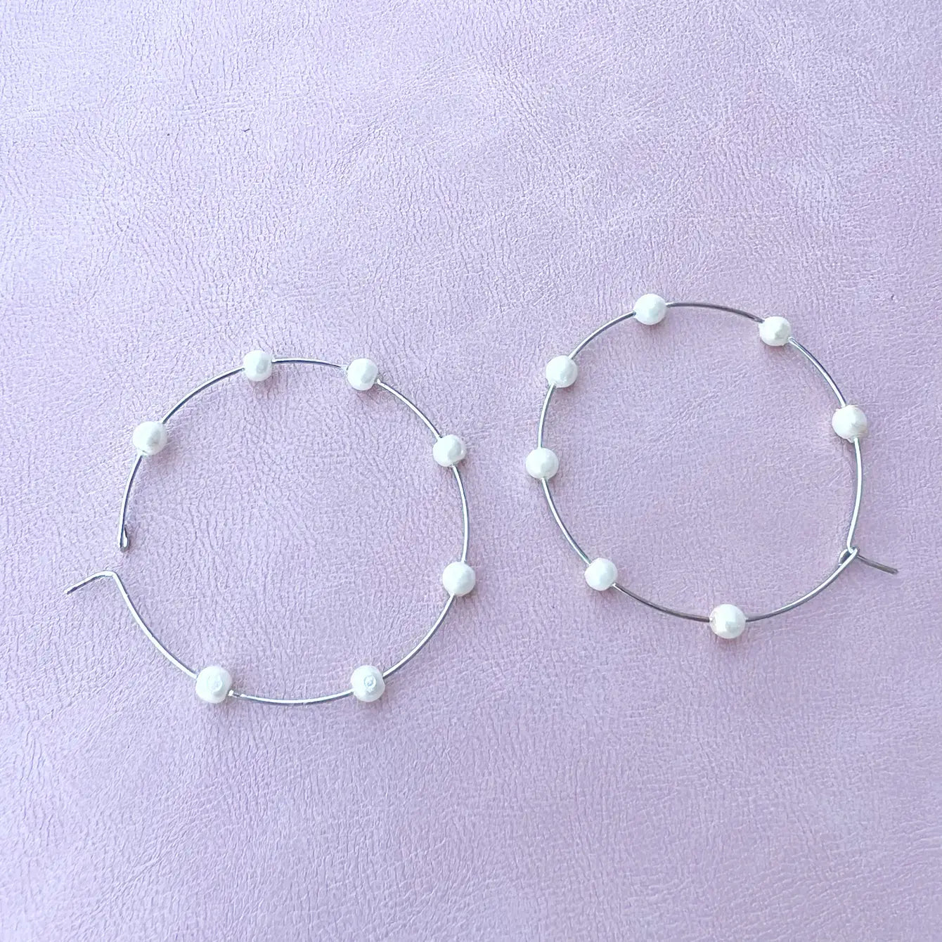 Pearl Hoop Earrings - 10 Pairs