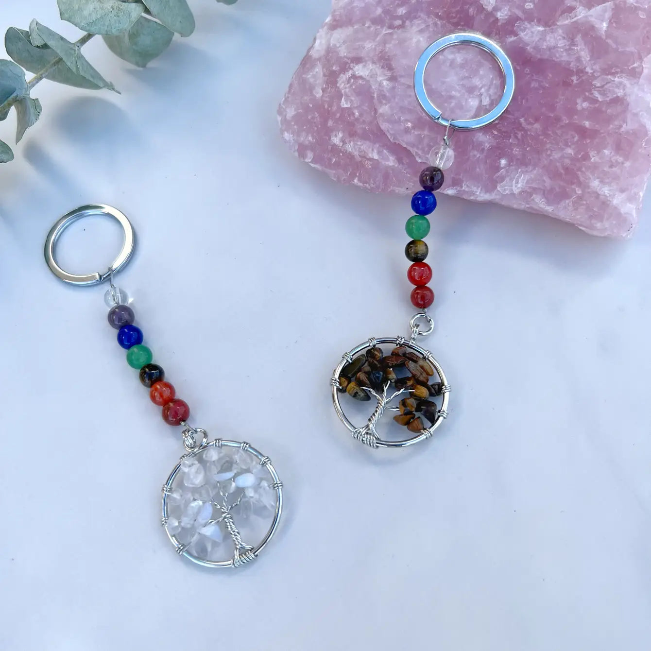 Chakra Gemstone Tree of Life Keychain -12pcs