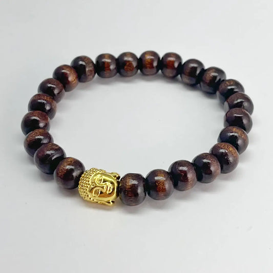 Buddha Bracelet - Wood - 12pcs