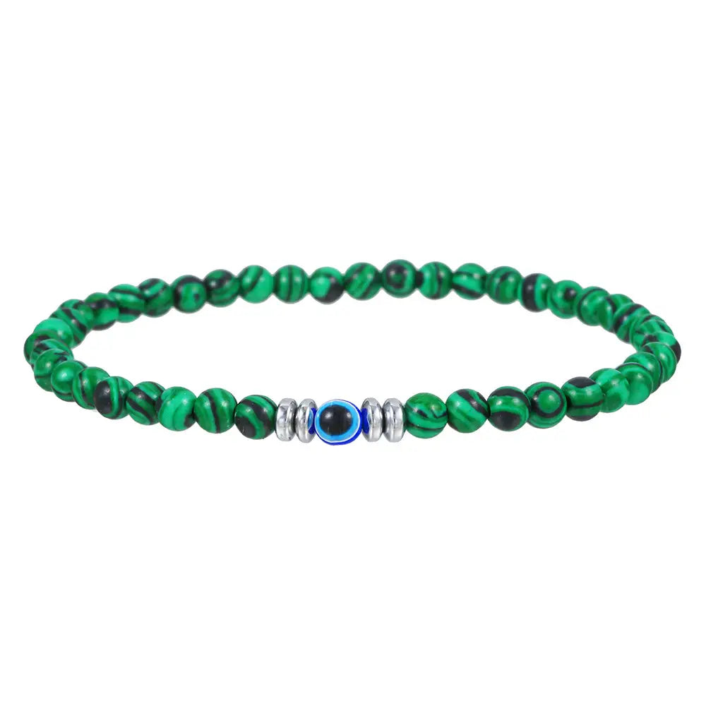 Gemstone Evil Eye Protection Bracelet - Assortment 8 Pcs