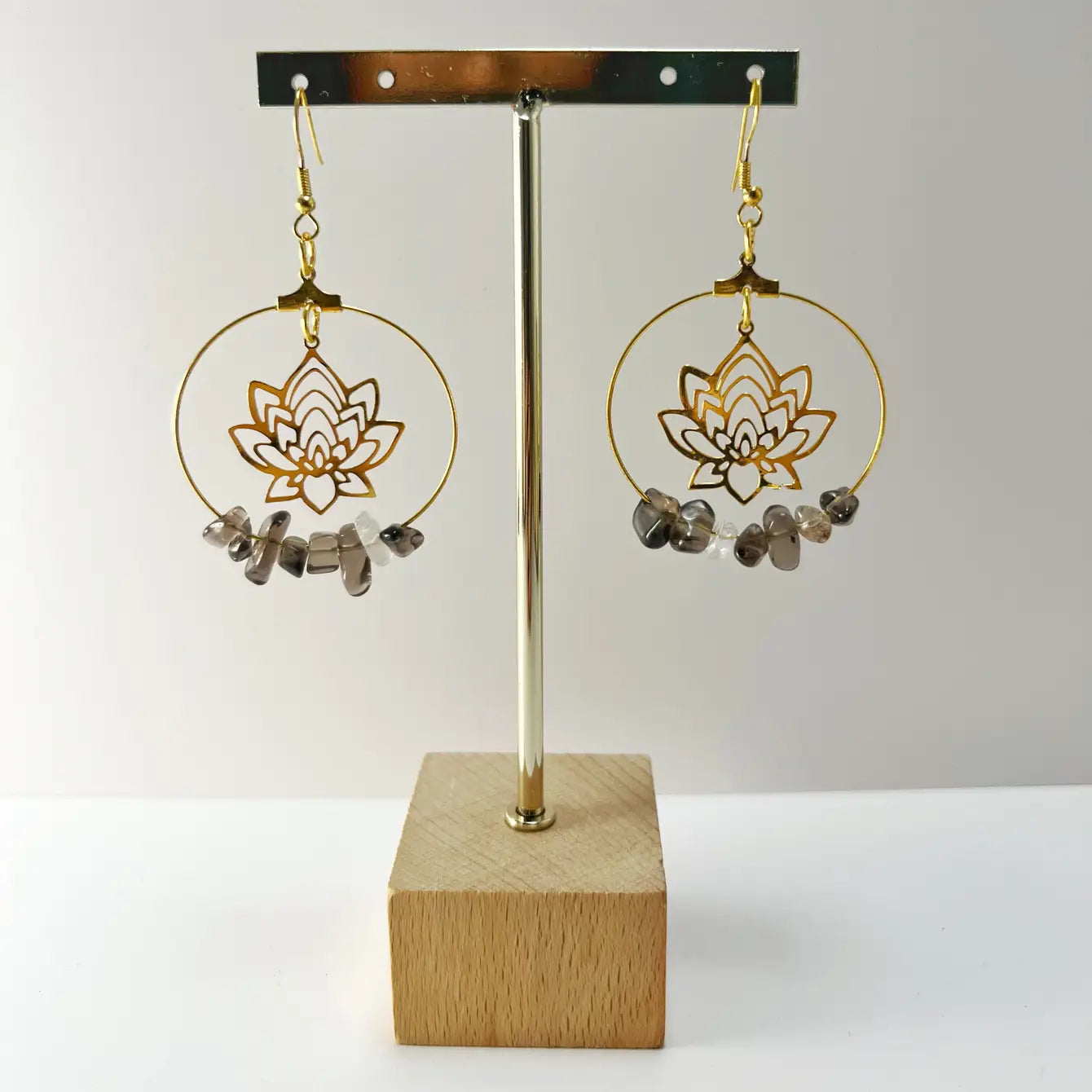 Lotus Gemstone Boho Earrings - Assortment 10 Pairs