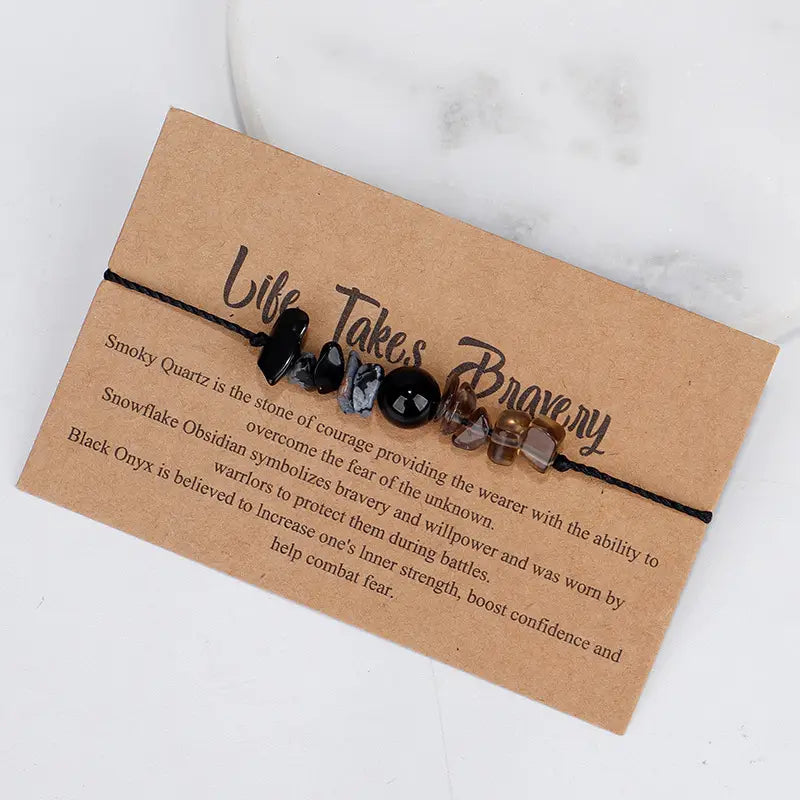 Motto Bracelets-Life Takes Bravery-6 Pcs