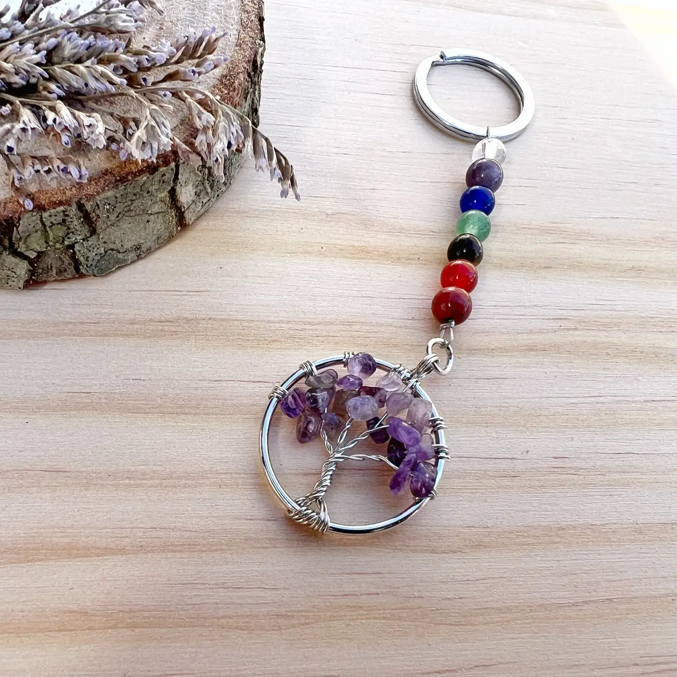 Chakra Gemstone Tree of Life Keychain -12pcs