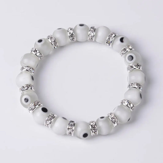 Evil Eye Bracelet - White - 12 pcs